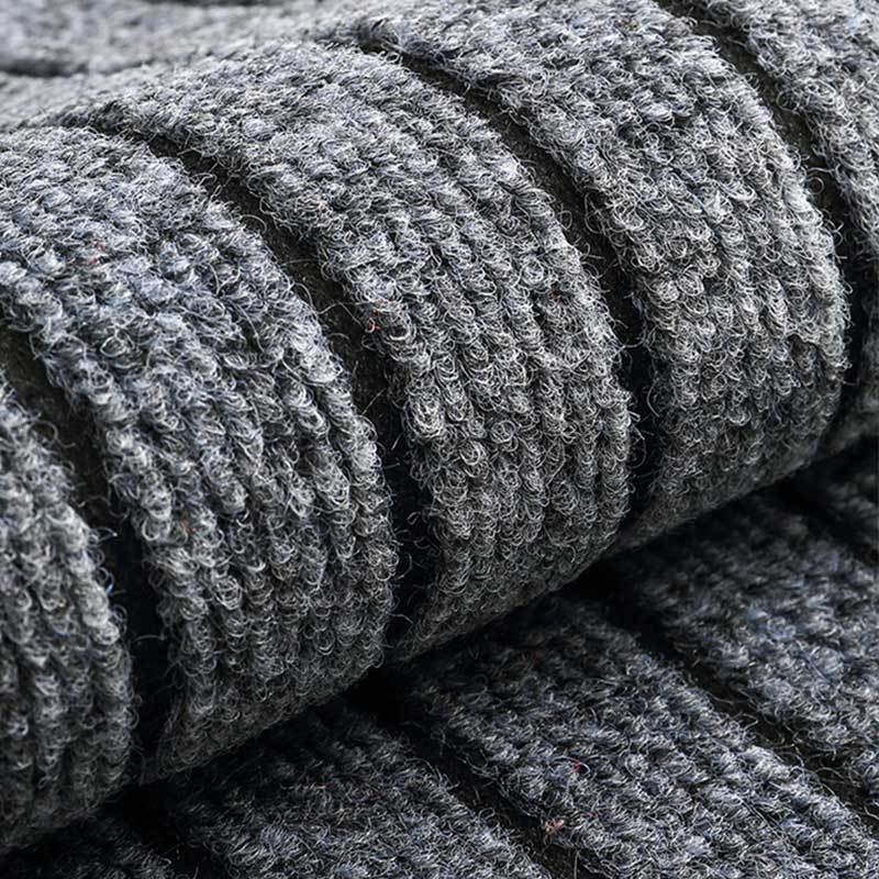 Cuttable TPE Door Mat 60x90cm Grey Striped Non Slip Water Absorbent Entryway Rug - Image 2