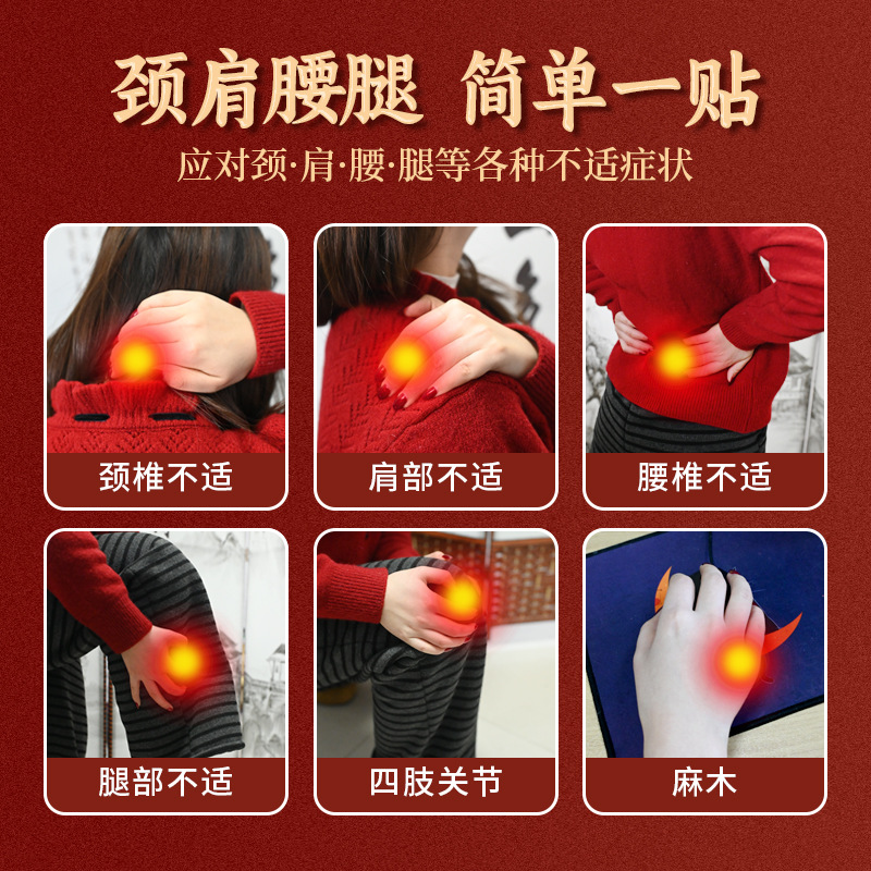 Traditional Black Herbal Plaster Patches for Neck Shoulder Back and Joints Self Heating External Use 5 Patches - Image 2