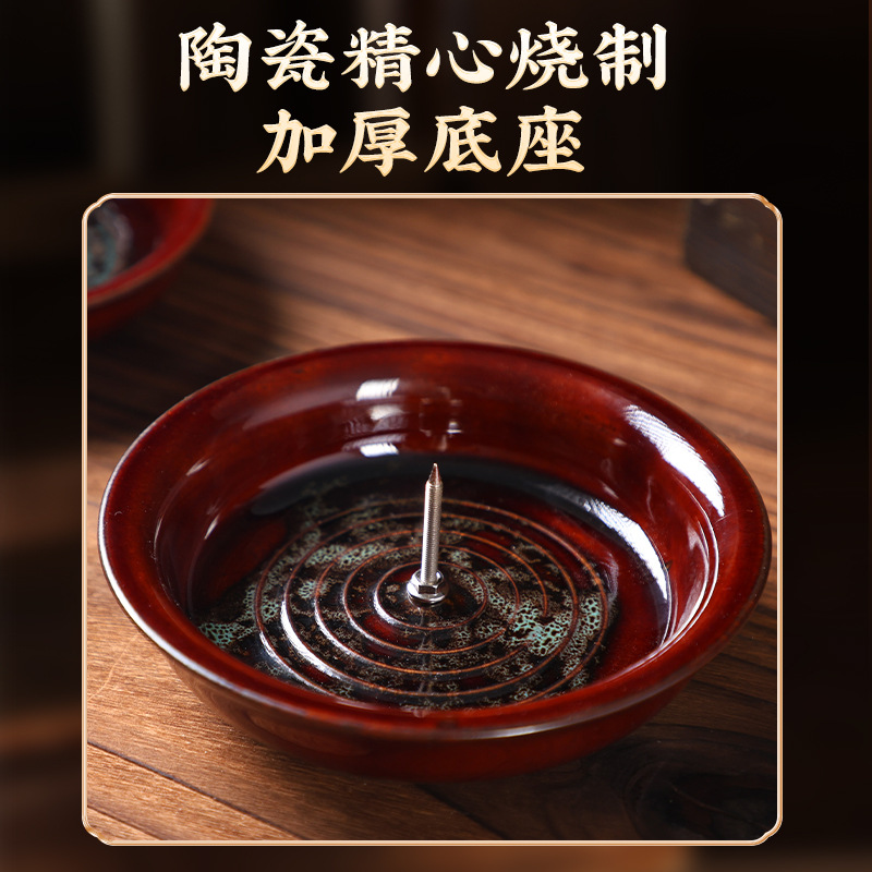 Ceramic Moxa Stick Holder Base Tray Moxibustion Stand for Moxa Cones Home Indoor Use 11.5cm Large - Image 2