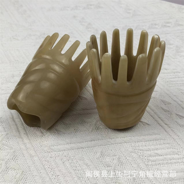 Natural Horn Wide Tooth Comb Under 10cm Scalp Massage Gua Sha Board for Daily Hair Care - Image 2
