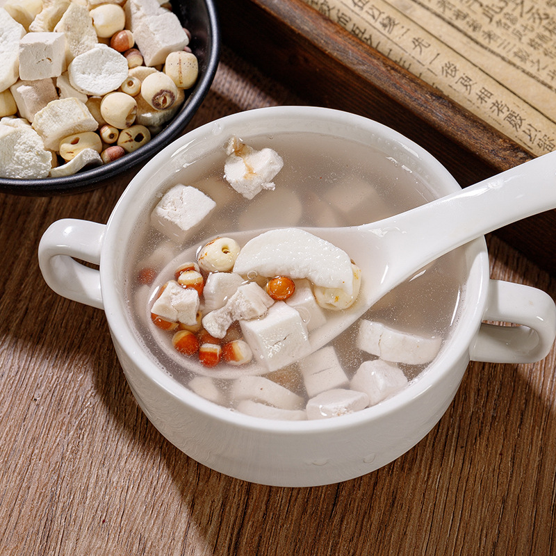 Four Spirits Soup Blend (Si Shen Tang) — Fu Ling, Qian Shi, Lian Zi & Shan Yao Herbal Tea Pack - Image 4