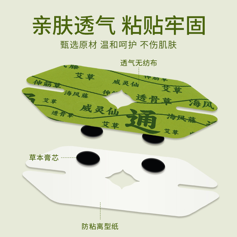 Custom Mugwort Knee Patch Ai Cao Tie Herbal Warming Topical Patch for Joint Care - Image 4