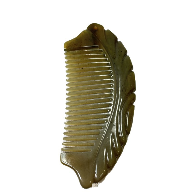 Carved Horn Massage Comb Thick Buffalo Horn Comb Dolphin Craft Design Gift Comb 10-15cm - Image 5