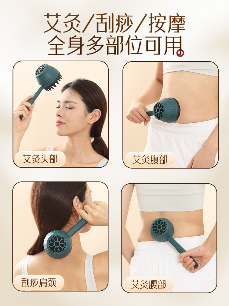 Handheld Moxibustion Jar Full Body Warming Tool with 40 Moxa Sticks Rose Gold Gua Sha Massage Set - Image 5