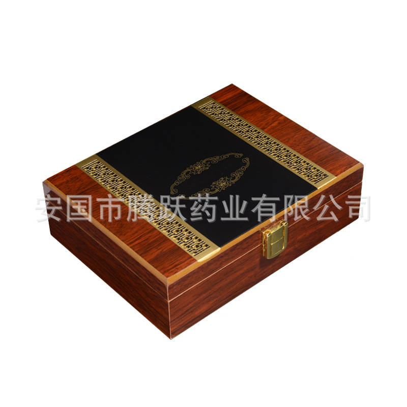 Wooden Brocade Pill Packaging Box Empty Honey Pill Display Case Jewelry Storage - Image 2