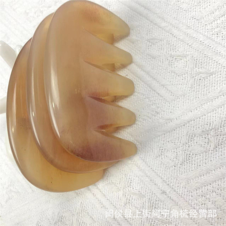 Goat Horn Five-Tooth Massage Comb Yang Jiao Shu Head Scalp Meridian Gua Sha Tool 9.5cm - Image 4