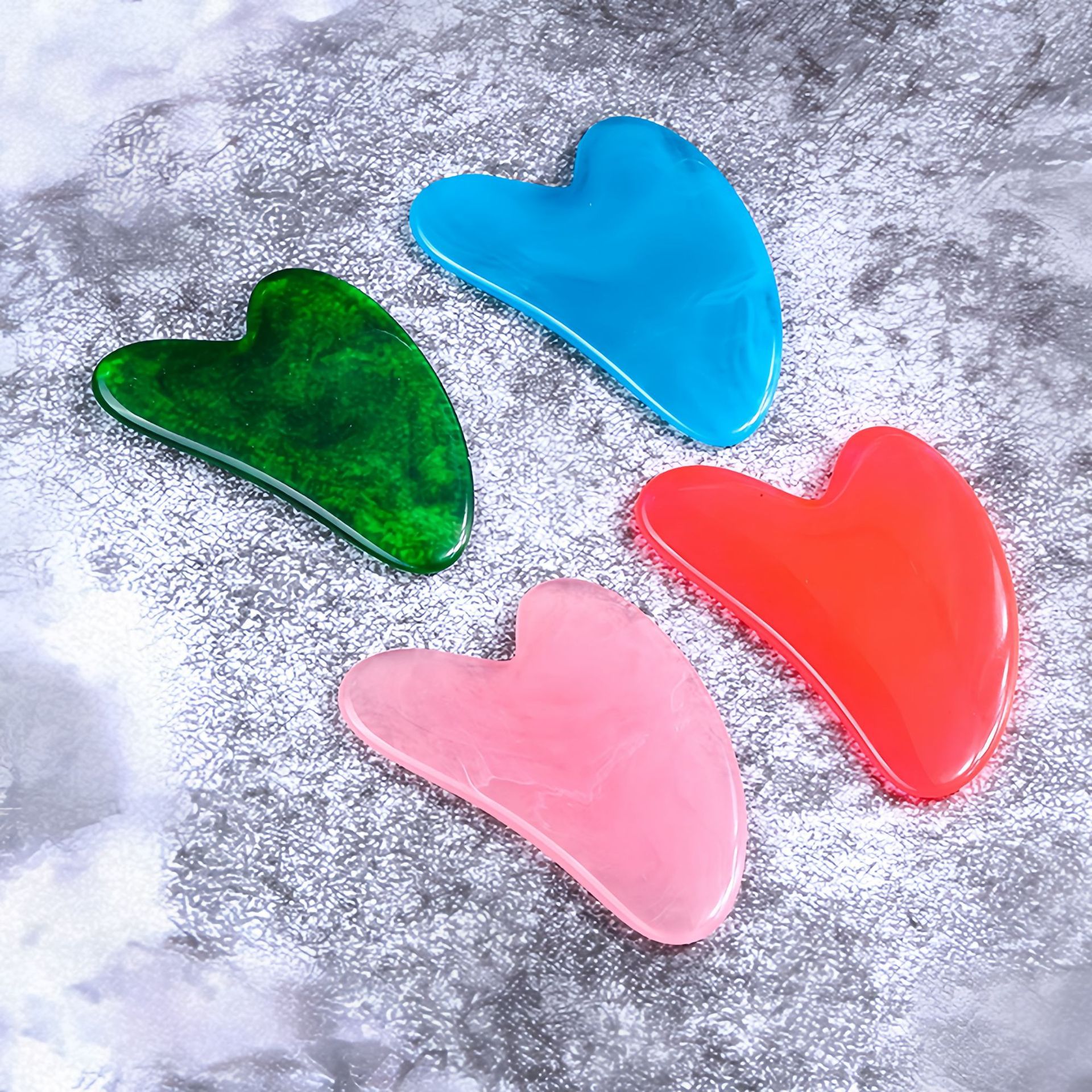 Rose Quartz Heart Gua Sha Massage Board Facial Eye Beauty Tool Body Care - Image 4