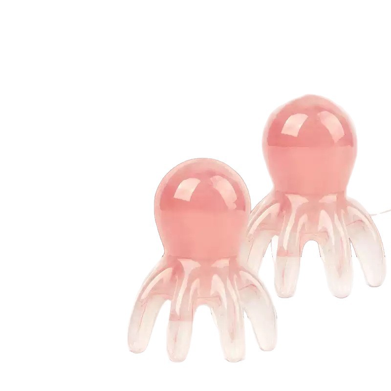 Pink Octopus Scalp Massage Comb Portable Meridian Head Therapy Tool Wide Teeth Guasha Style - Image 5