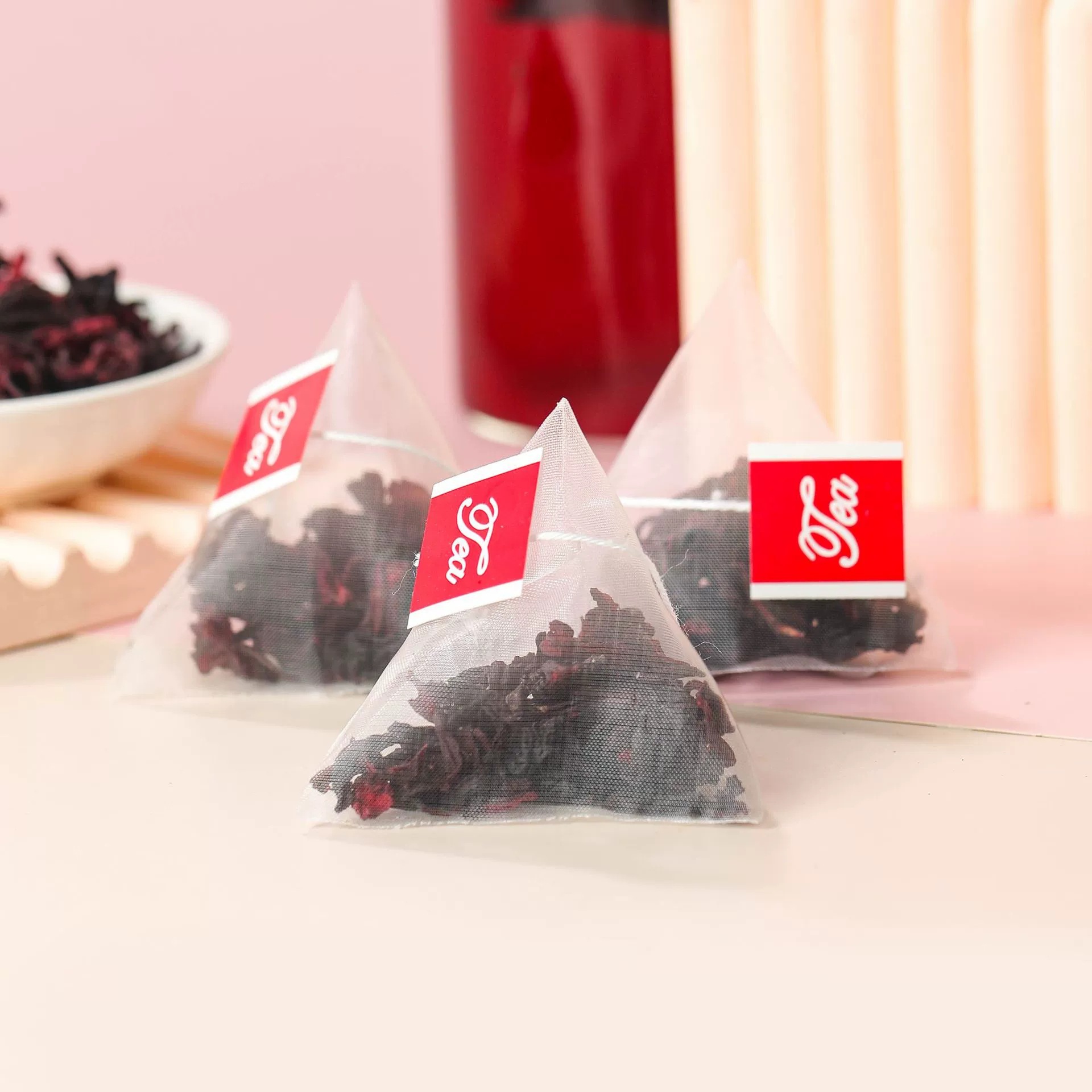 Hibiscus Tea Luo Shen Hua 洛神花 Dried Roselle Flower Herbal Tea 2g x 30 Bags Cold Brew - Image 3