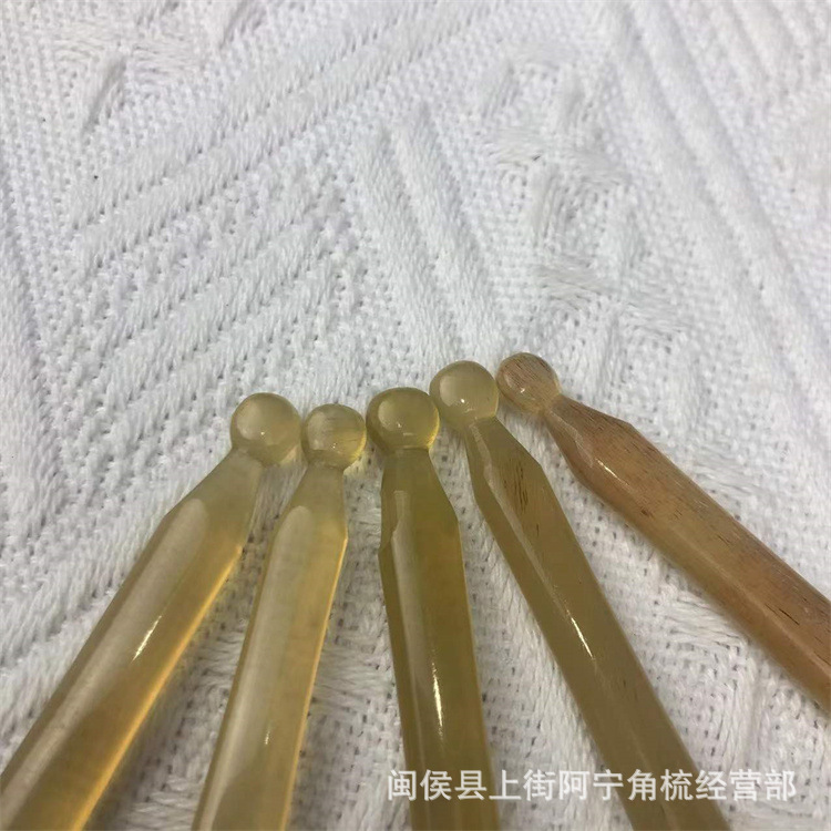 Goat Horn Gua Sha Meridian Massage Stick 12cm Slim Facial Eye Beauty Tool - Image 3