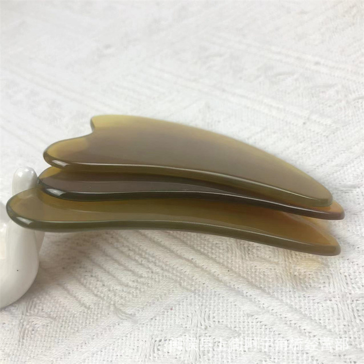 Horn Gua Sha Board Dolphin Shape Scraping Massage Tool 9.5 x 5.5 cm for Meridian Care and Facial Beauty - Image 3