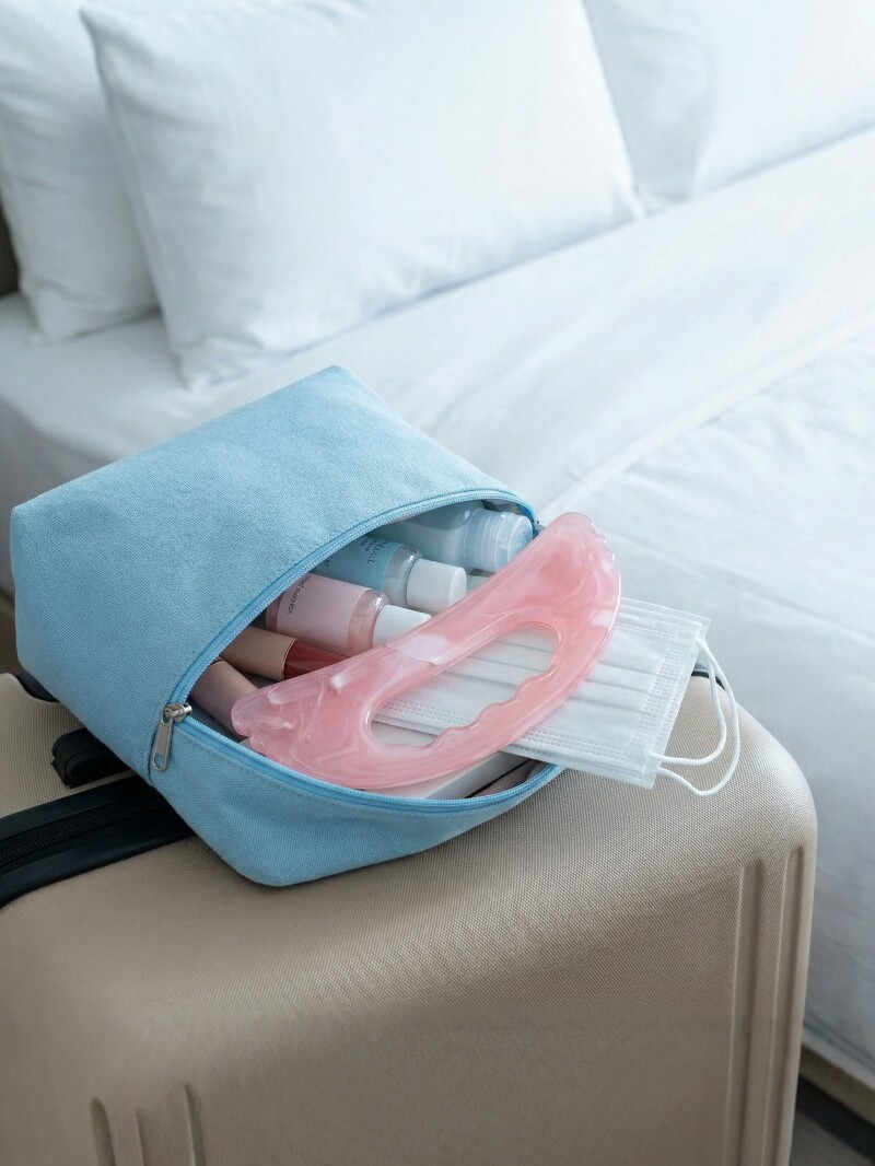 Gua Sha Massage Board Jelly Pink Crescent Resin Facial Lifting Body Scraping Tool Portable - Image 3