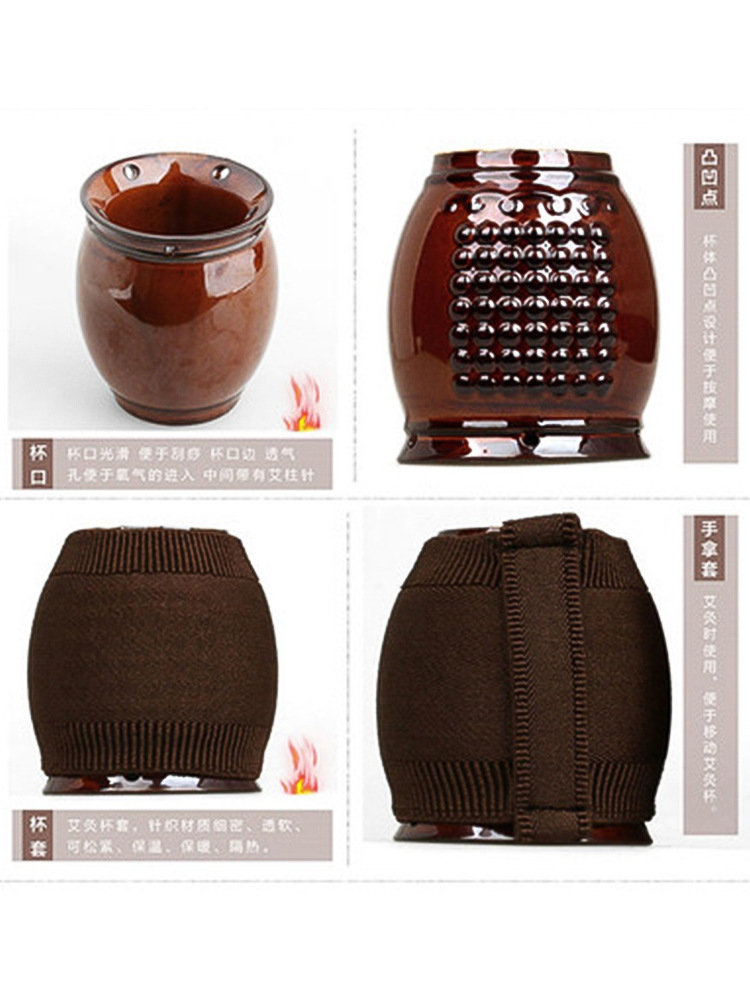 Ceramic Moxibustion Cup Double Layer Scraping Warm Moxa Jar Heat Insulated Anti Scald Suspended Moxa Device for Beauty Salon Therapy - Image 3