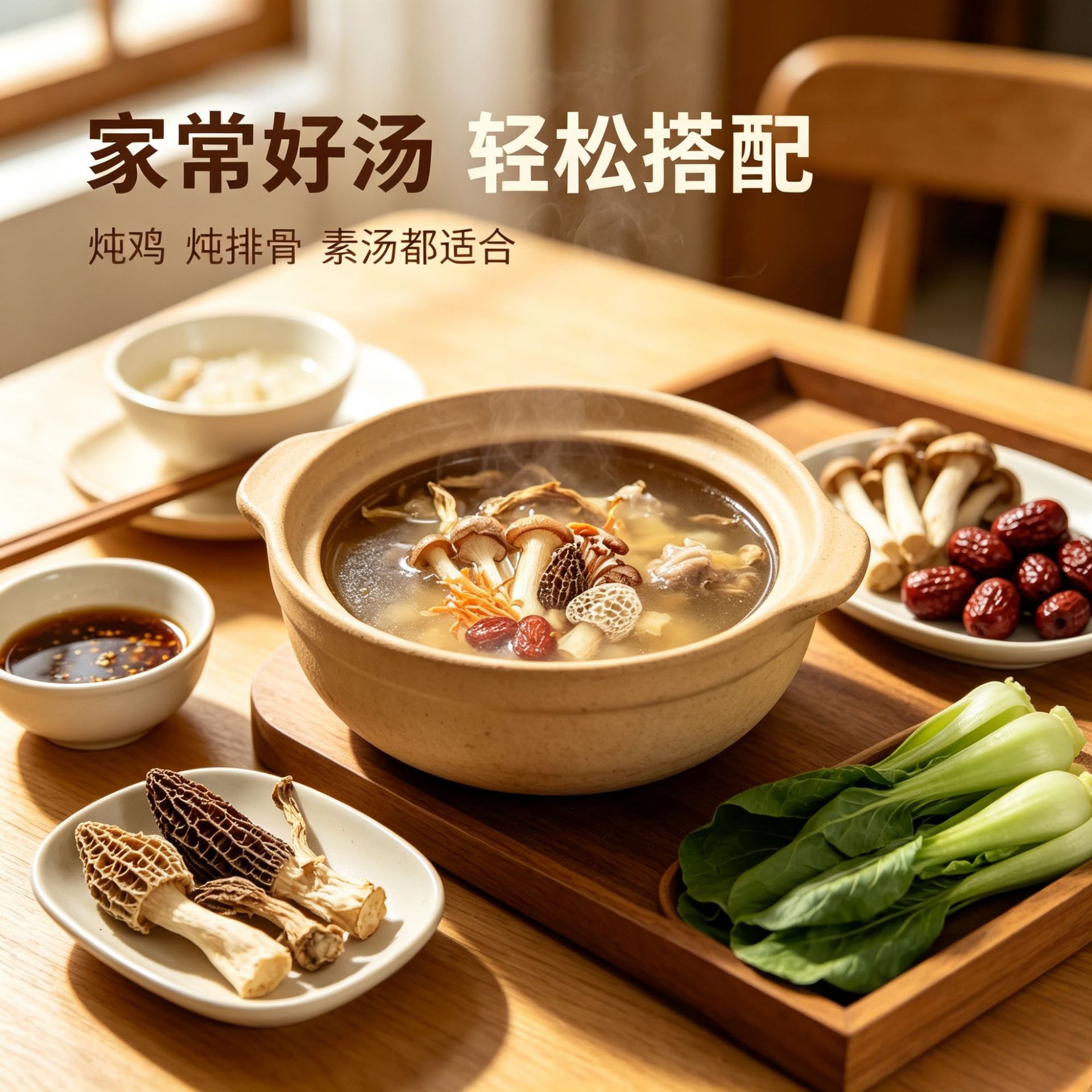 Seven Mushroom Soup Pack Qicai Jun Tang Bao Dried Mushroom Medley with Morel and Cordyceps Flower 50g Herbal Broth Mix - Image 4