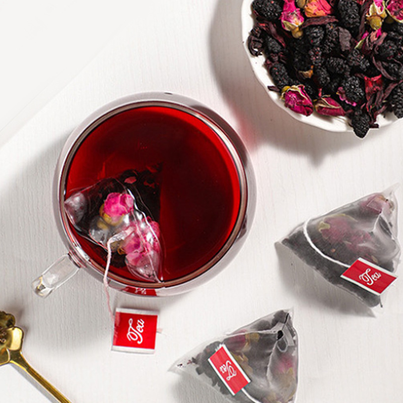 Luoshen Rose Mulberry Herbal Tea 30 Triangle Tea Bags Cold Brew Floral Blend 150g - Image 2