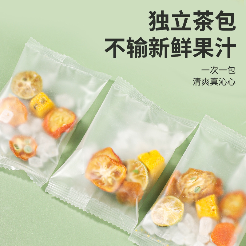 Green Tangerine Passion Fruit Tea 144g Cold Brewed Fruit Tea with Kumquat and Lemon Flavor Individually Wrapped 12 Sachets - Image 2