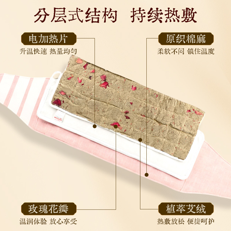 Electric Heated Moxa Waist Wrap Digital Timer Herbal Warm Compress Belt for Waist and Abdomen - Image 2