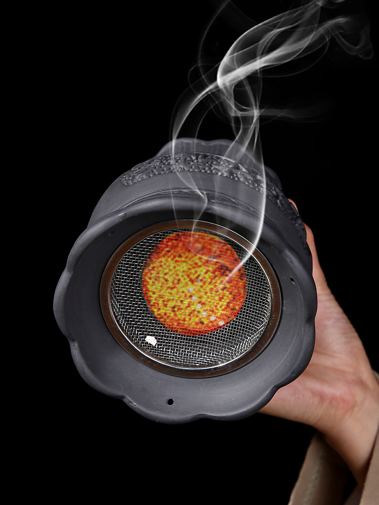 Large Five Blessings Bian Stone Fire Dragon Cup Moxibustion Jar with Mesh for Gua Sha and Wellness Therapy 12x11cm - Image 3