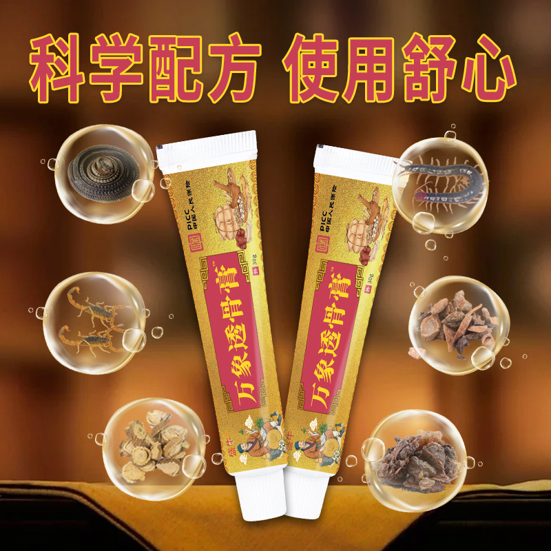 Wanxiang Tougu Gao Herbal Massage Cream for Neck Back and Joint Care 30g Box - Image 3