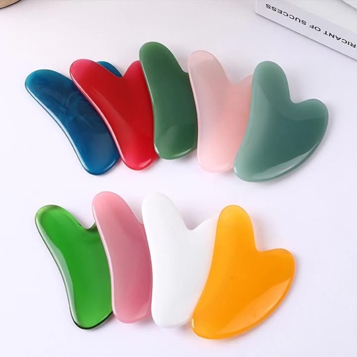Resin Gua Sha Massage Board Handheld Scraping Tool for Neck Shoulder Back and Legs TCM Wellness 8x5cm 20g - Image 2