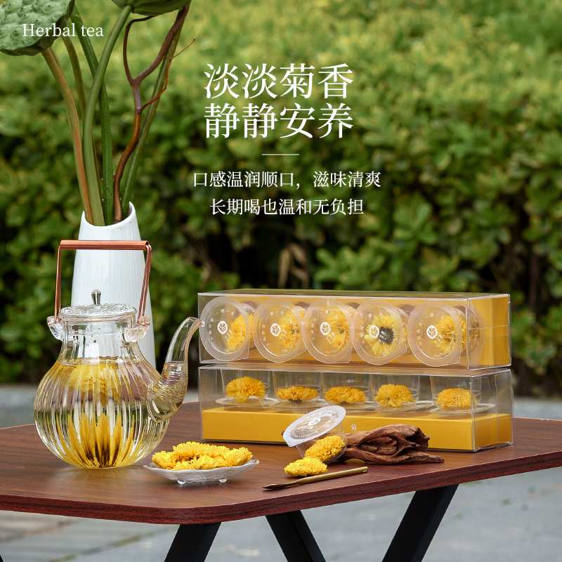 Huizhou Imperial Chrysanthemum Tea Large Whole Blooms Ju Hua 10g Mini Can Hot Brew Herbal Flower Tea - Image 4