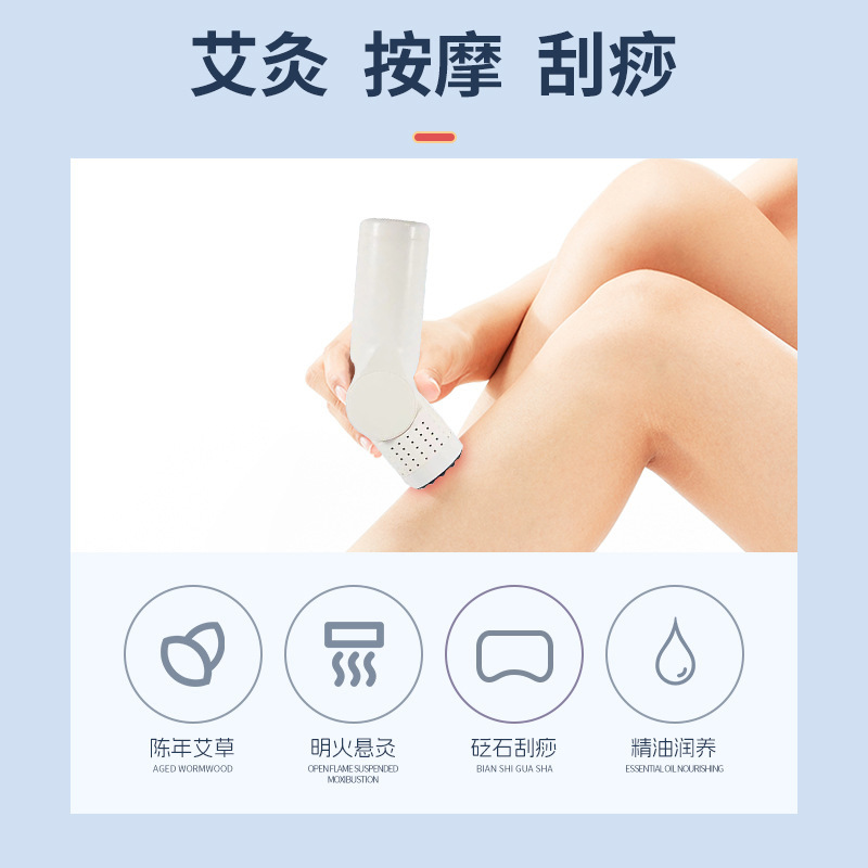 Bian Stone Moxa Warm Moxibustion Cup Portable Handheld Moxa Roll Tool for Gua Sha Meridian Use - Image 2