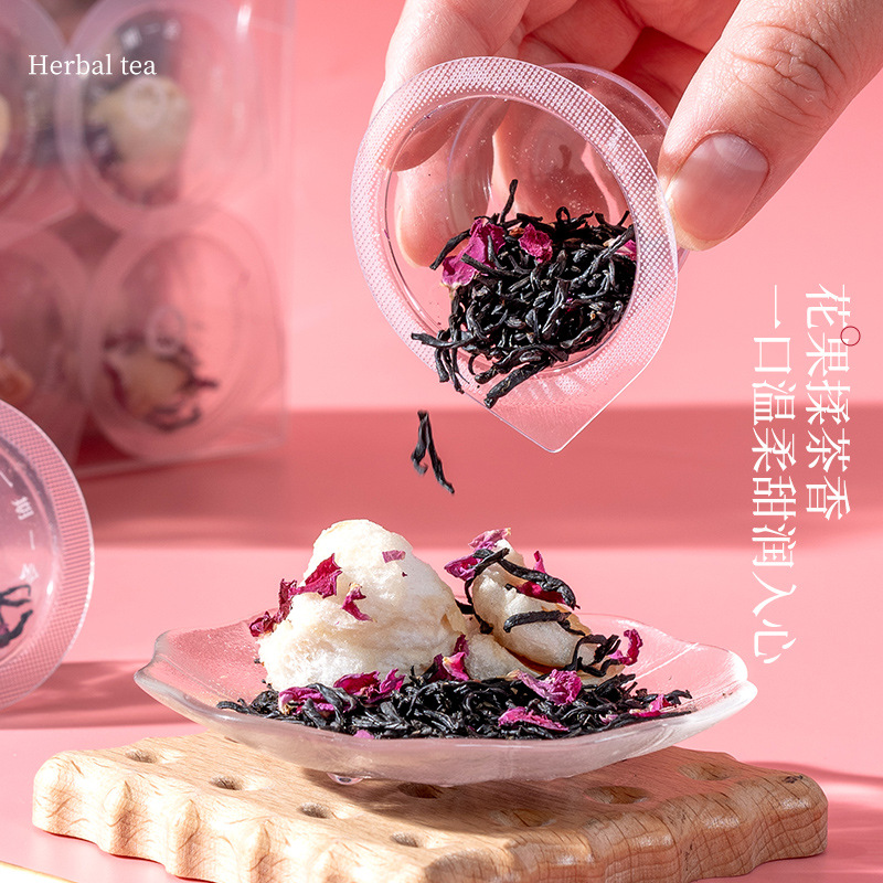 Rose Lychee Black Tea Mini Jar Floral Tea Blend 48g Hot Brew Sugar Free - Image 2