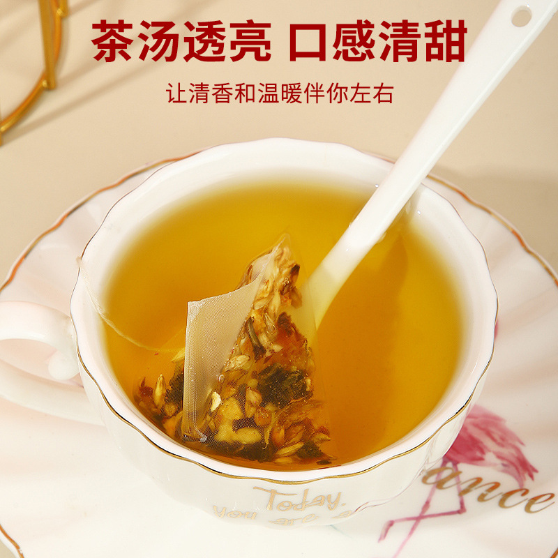 Red Bean Coix Seed Tea with Oolong Apple and Orange Peel 30 Triangle Tea Bags 150g Hot Brew Herbal Tea - Image 4