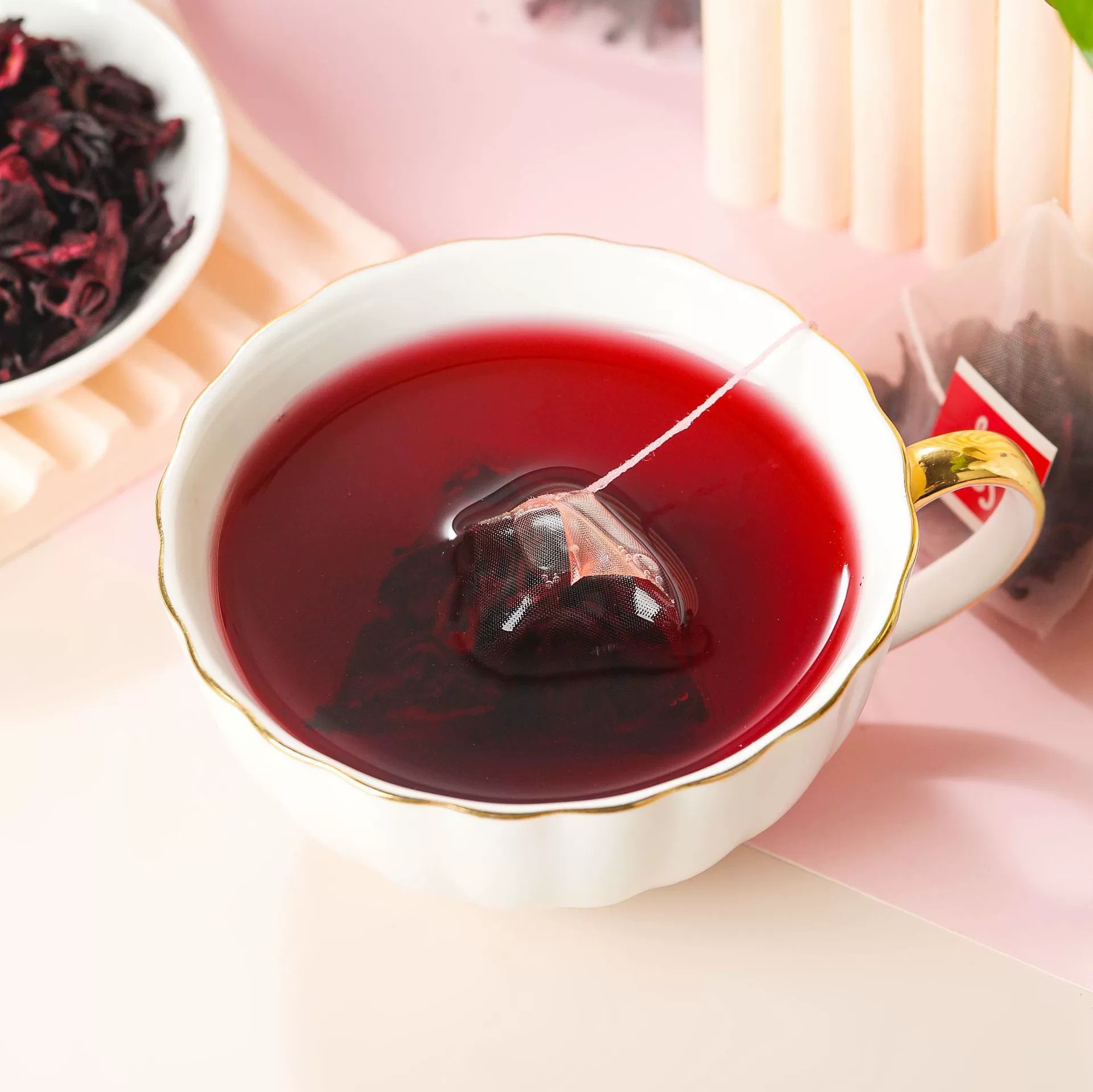 Hibiscus Tea Luo Shen Hua 洛神花 Dried Roselle Flower Herbal Tea 2g x 30 Bags Cold Brew - Image 4