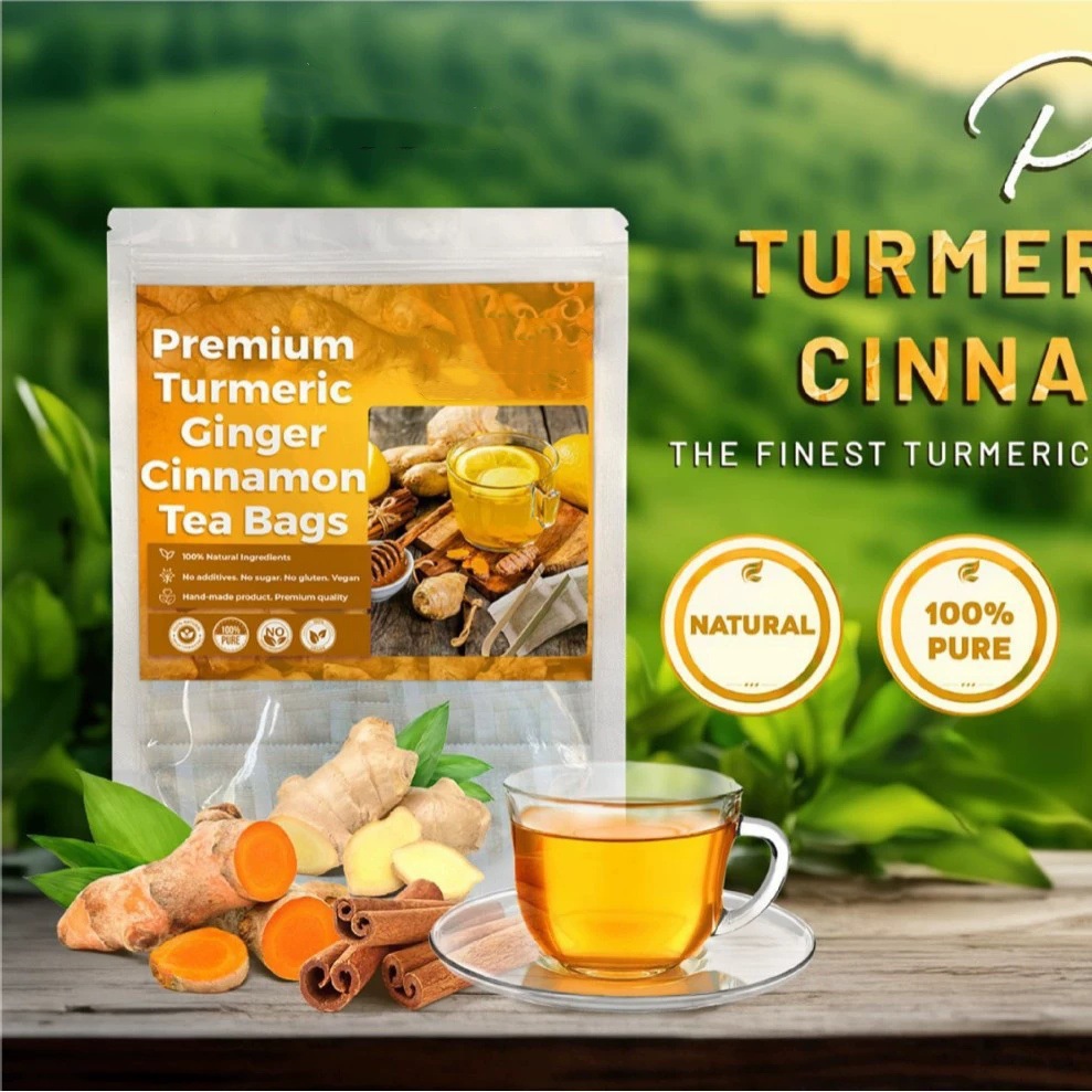 Turmeric Ginger Cinnamon Tea Bags Jiang Huang Sheng Jiang Rou Gui 60g Cold Brew Herbal Tea - Image 3