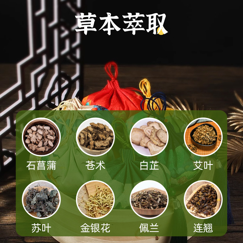 Mugwort Sachet Ai Cao Embroidered Chinese Style Pendant with Tassel for Car Bag and Closet - Image 4