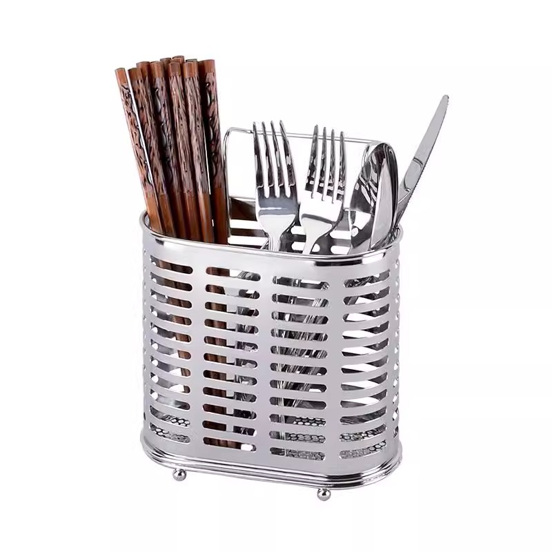 304 Stainless Steel Chopstick Holder Wall Mounted Kitchen Utensil Storage Box Nordic Beige - Image 5