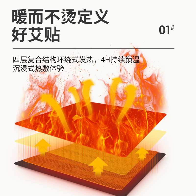 Qichun Mugwort Herbal Essential Oil Heat Patch Self Heating Neck and Shoulder Steam Patch 5 Patches Per Box - Image 4