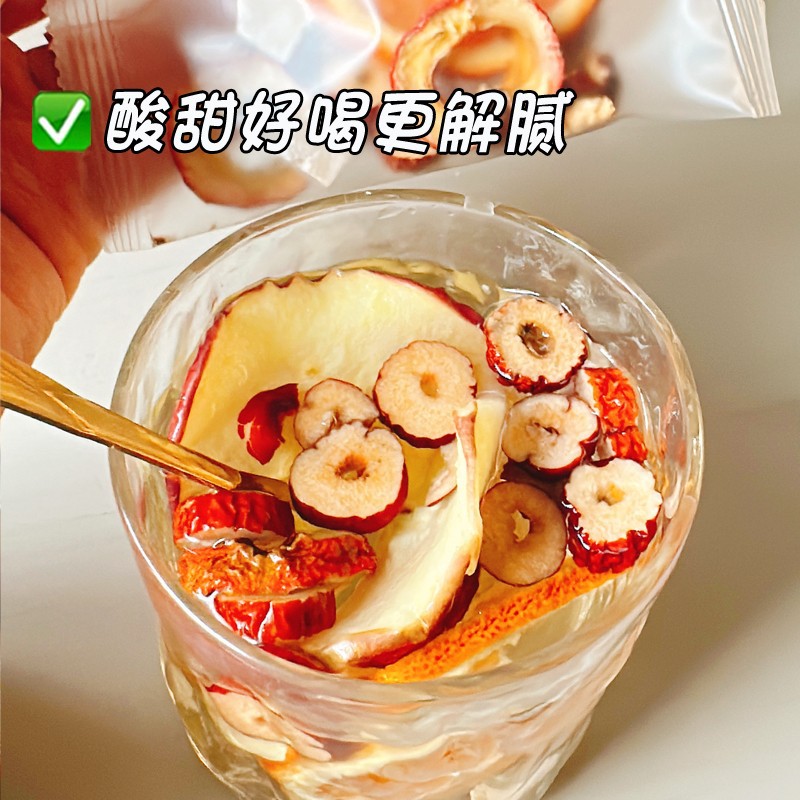 Apple Hawthorn Poria Tea Bags with Red Date and Tangerine Peel 15 Count Fruit Herbal Tea for Daily Brewing 300g - Image 4