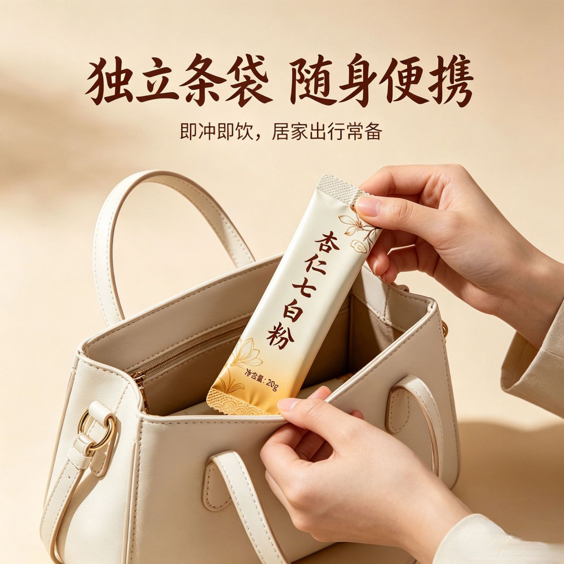 Almond Powder Instant Drink Mix Xing Ren Fen 200g No Added Sucrose Breakfast Meal Replacement - Image 3