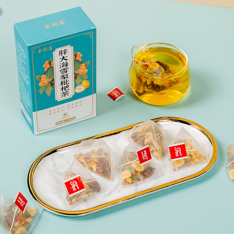 Shi Run Ji Herbal Tea Blend 100g Triangular Tea Bags with Luo Han Guo Honeysuckle Licorice Snow Pear Loquat - Image 2
