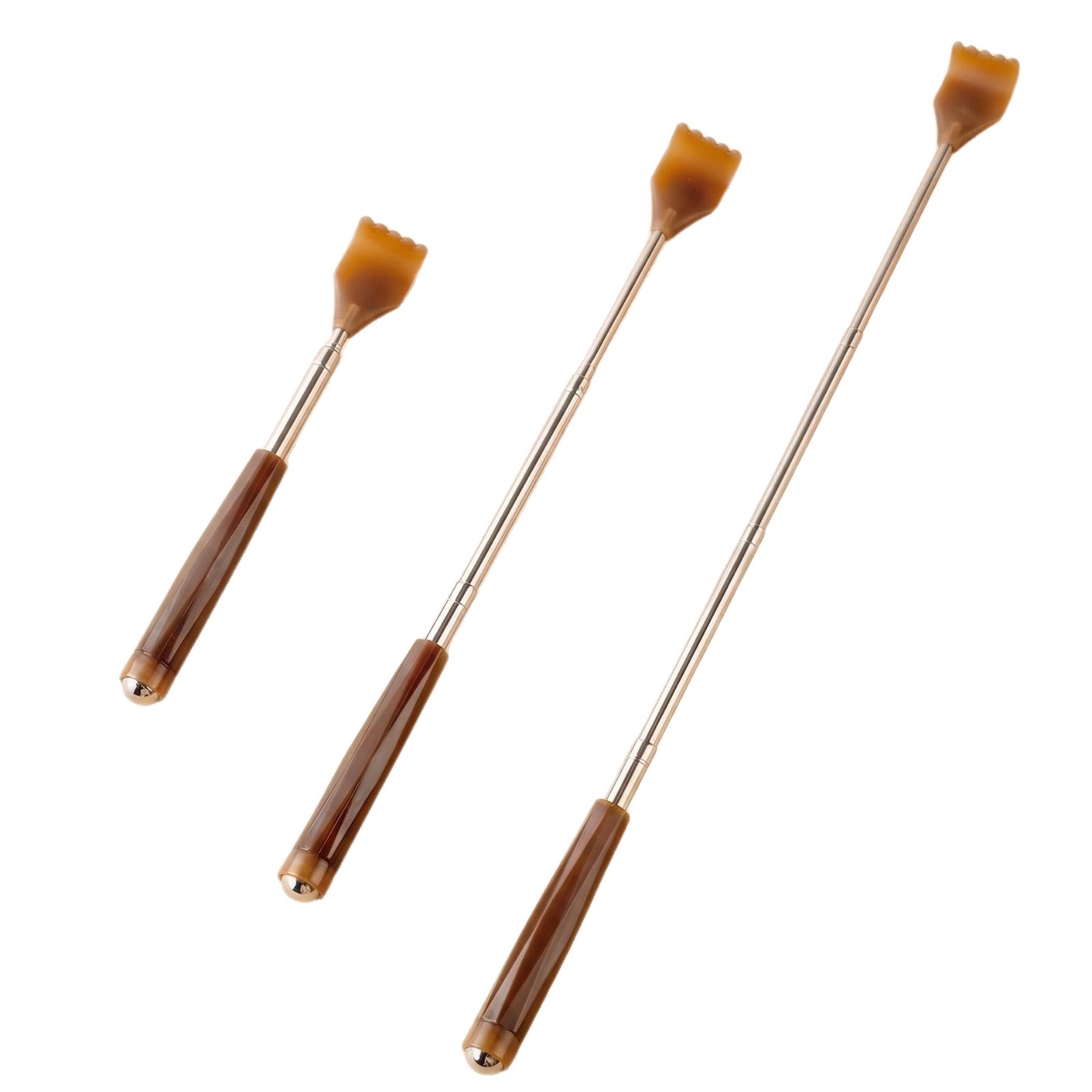 Stainless Steel Extendable Back Scratcher with Wooden Handle 3 Pack 48cm Telescopic Relief Tool for Adults - Image 5