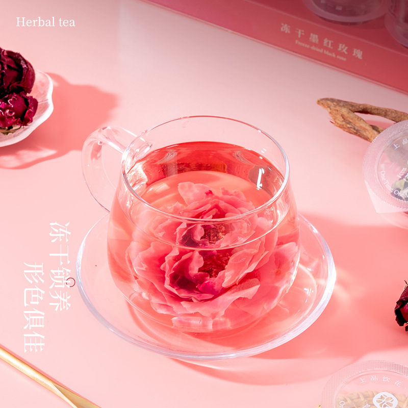 Freeze-Dried Mo Hong Rose Flower Tea 50g Whole Dried Rose Buds for Herbal Infusions - Image 4