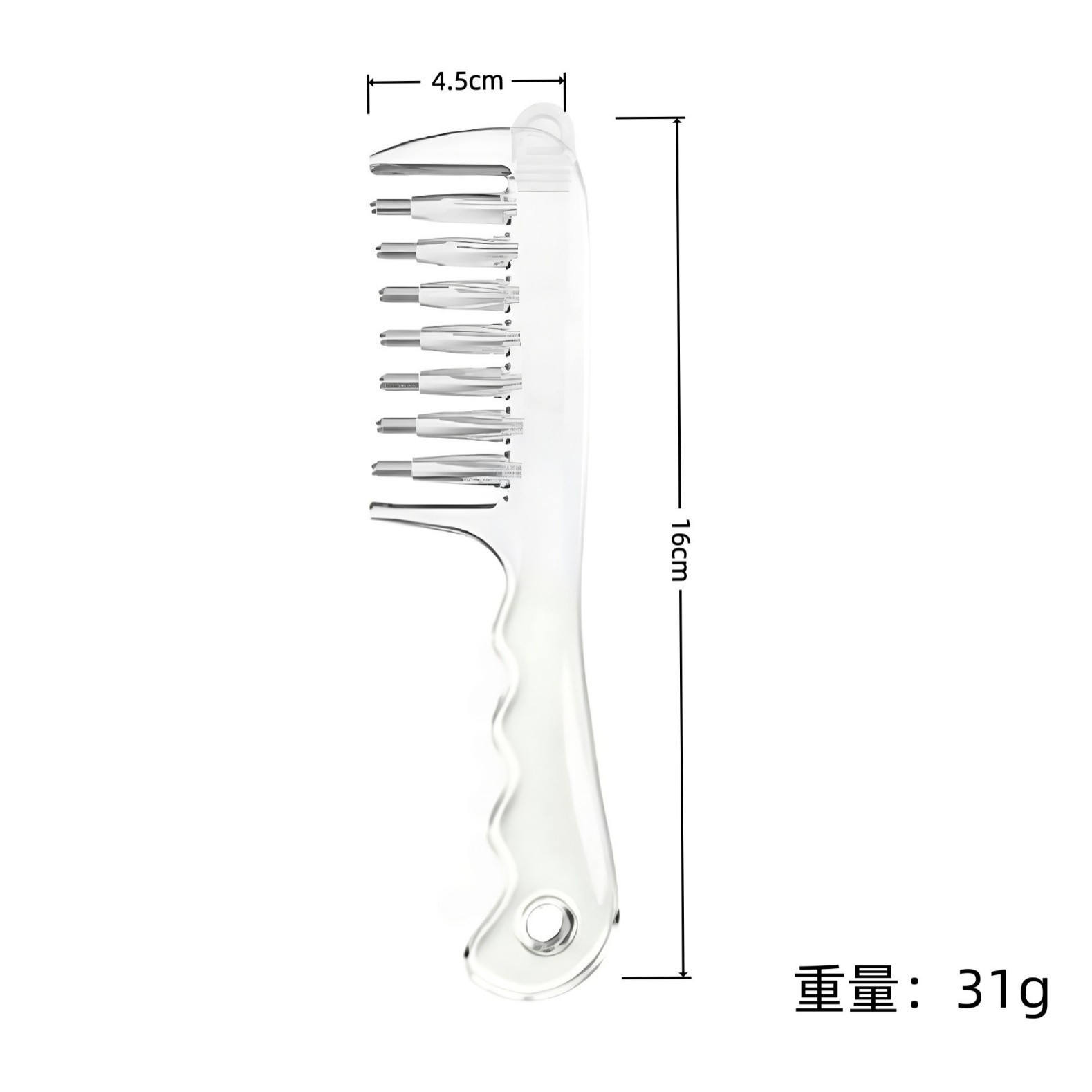 Crystal Scalp Applicator Comb Roller Head Massage Tool for Hair Oil and Serum Application 31g - Image 5