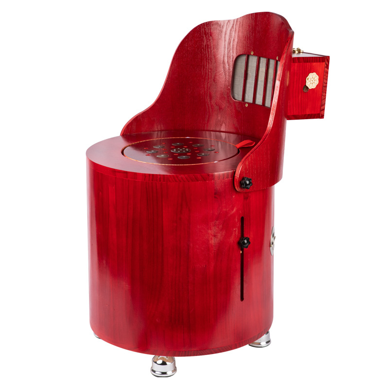 Solid Wood Moxibustion Stool Seat with Moxa Sticks Ash Tray and Tweezers for Home Warm Therapy - Image 5
