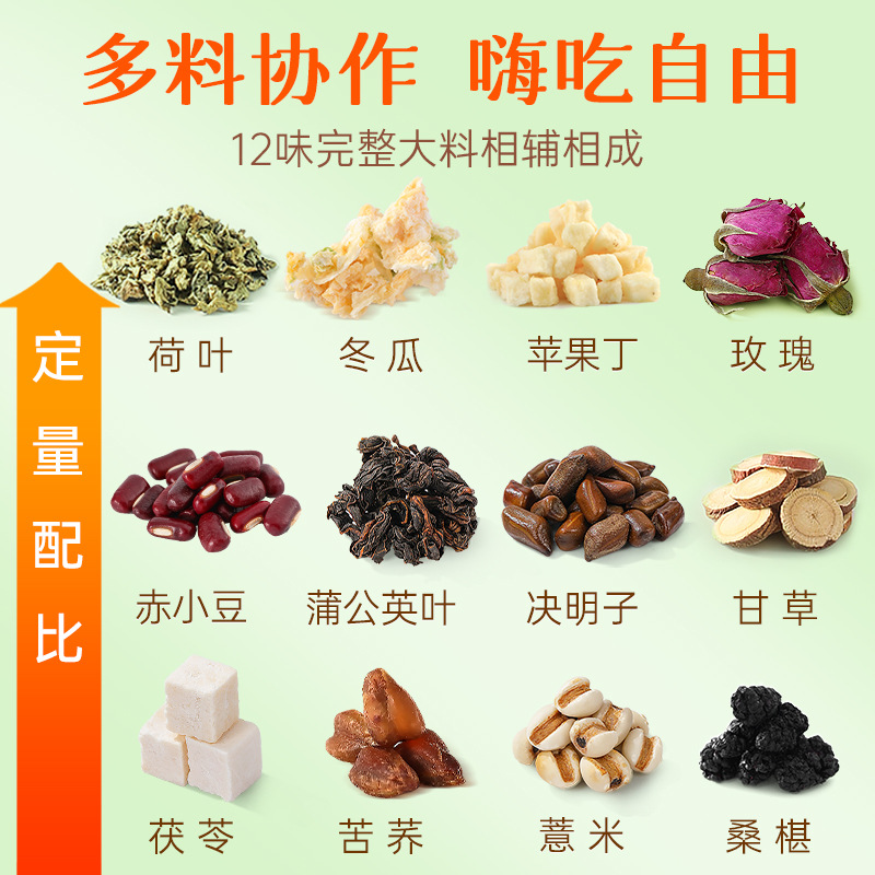 Winter Melon Lotus Leaf Tea with Apple Rose Cassia Seed Poria Licorice 300g Herbal Blend - Image 2