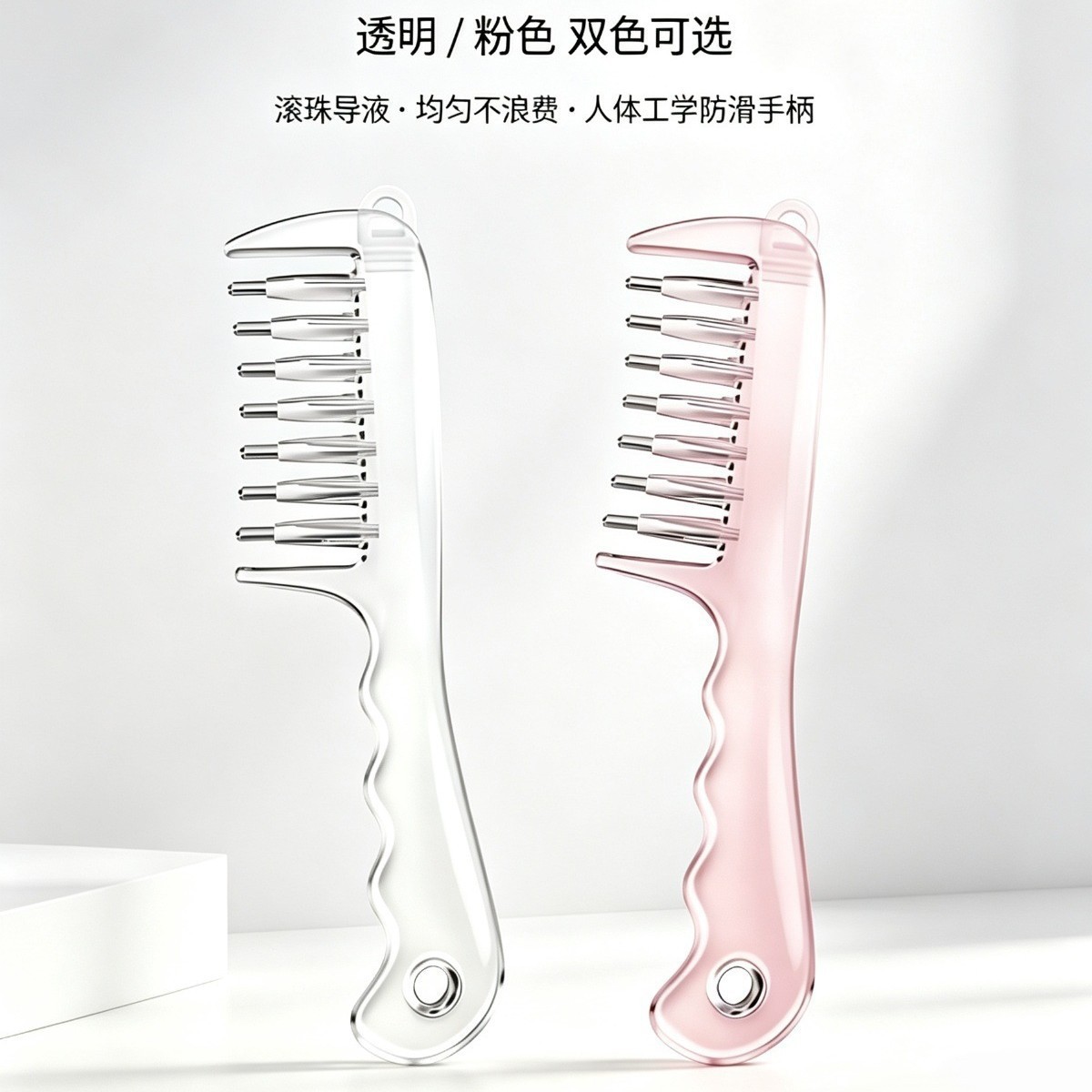 Crystal Scalp Applicator Comb Roller Head Massage Tool for Hair Oil and Serum Application 31g - Image 2