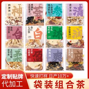 Handcrafted Herbal Tea Bag Gift Set (菊花枸杞 & 苹果黄芪) — 7-Ingredient Blends, Individually Wrapped
