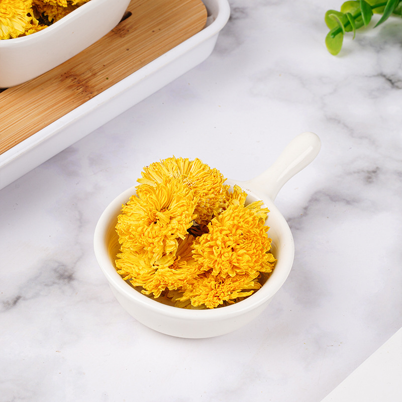Wuyuan Imperial Chrysanthemum (Chrysanthemum morifolium) — Dried Golden Chrysanthemum Tea, 20g Jar - Image 2