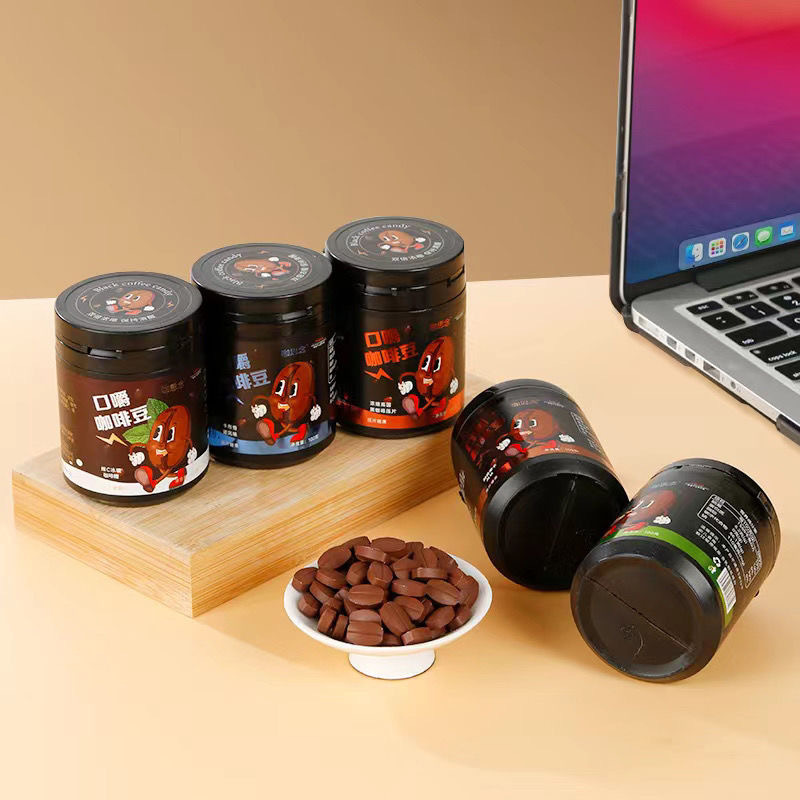 Coffee Bean Chewable Tablets Sugar-Free Instant Coffee Candy Latte Cappuccino Flavor 100g - Image 2