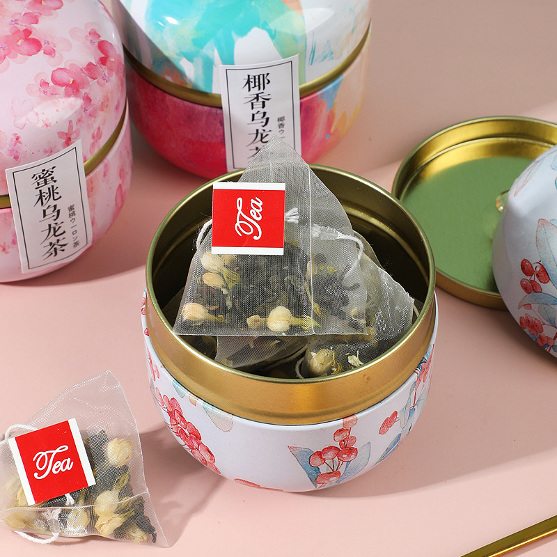 Flower Tea Gift Set Peach Oolong and Osmanthus Oolong Pyramid Tea Bags 3g x 20 Bags - Image 2