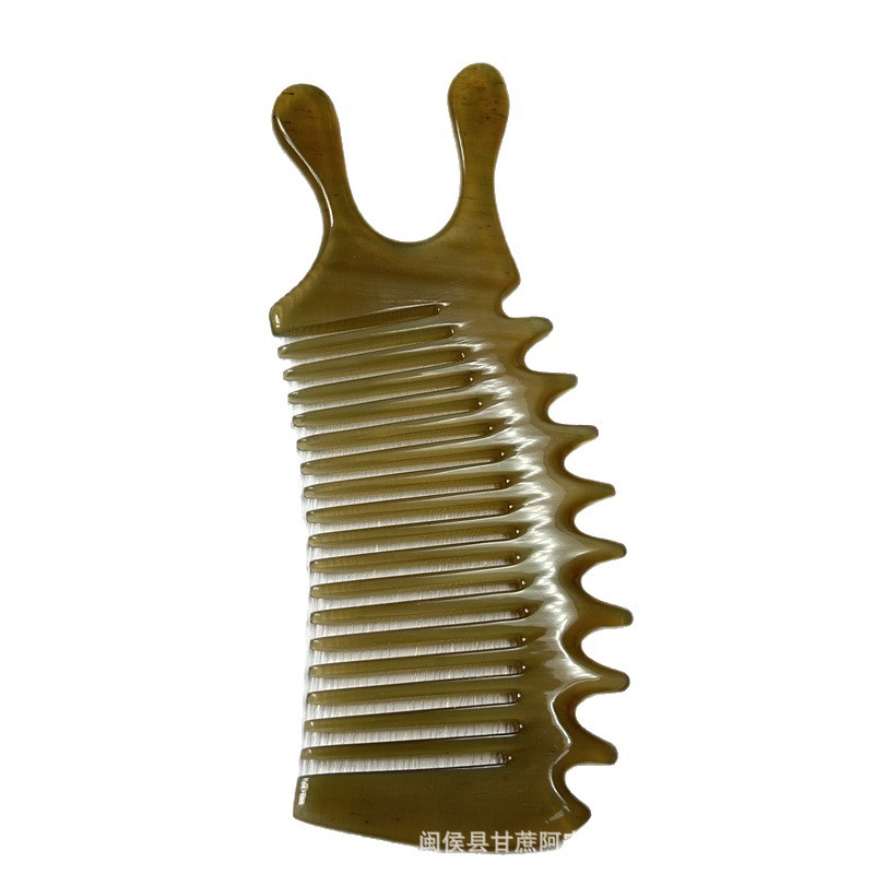 White Yak Horn Fine Tooth Comb Thickened Massage Comb 10-15CM Daily Hair Care Tool - Image 5