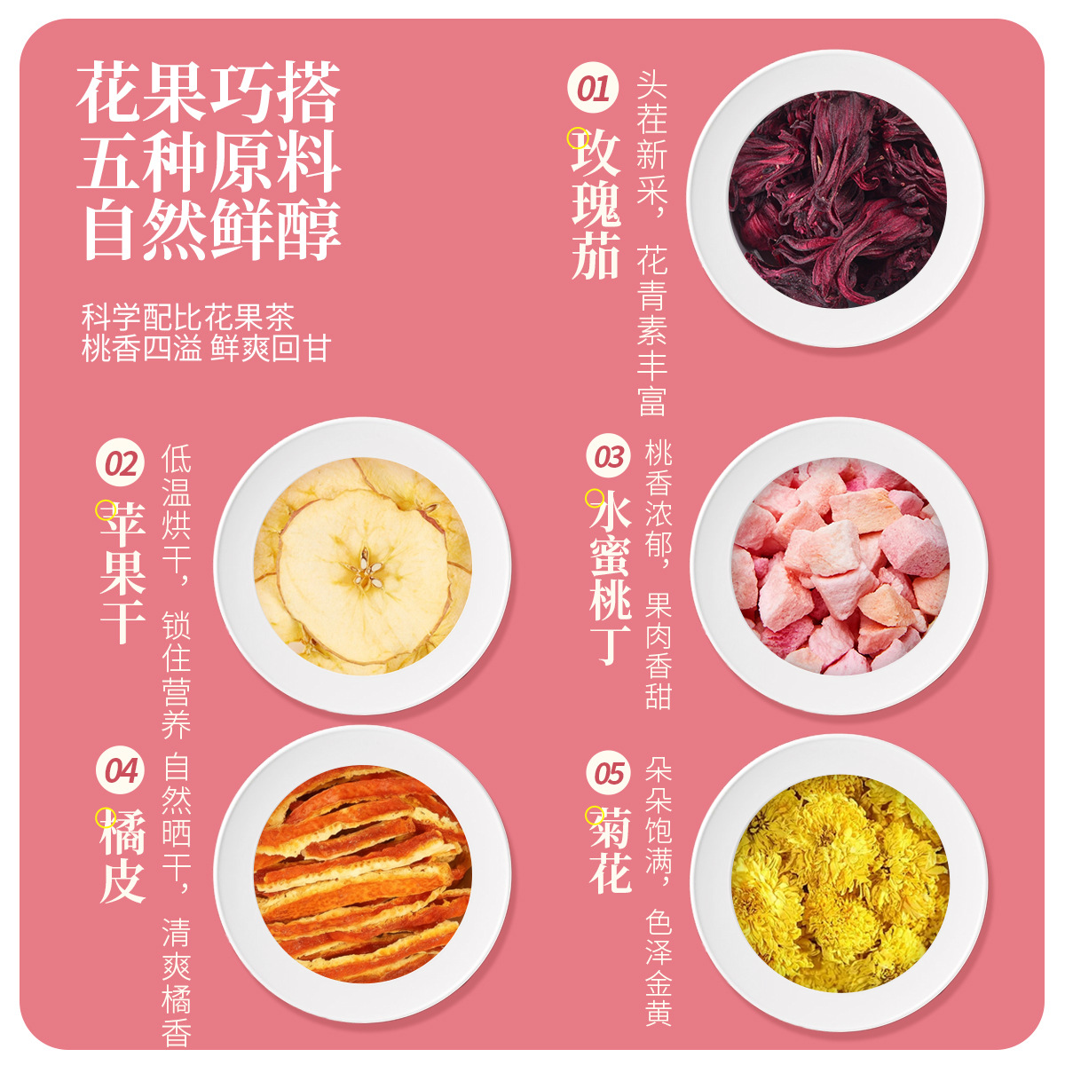 Peach Sweet Aroma Fruit Blend Tea (蜜桃甜香) — Cold-Brew Herbal Fruit Tea, 15 Sachets - Image 2