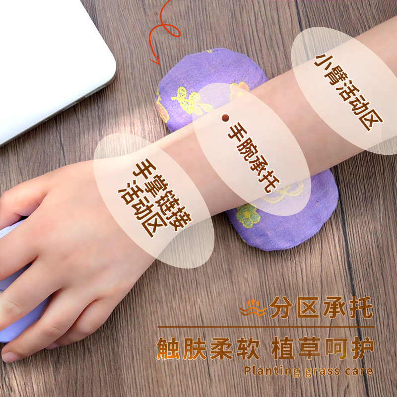 Mugwort Wrist Rest Mouse Pad Set Breathable Double Gauze Sweat Absorbing Office Wrist Support Short Style - Image 2