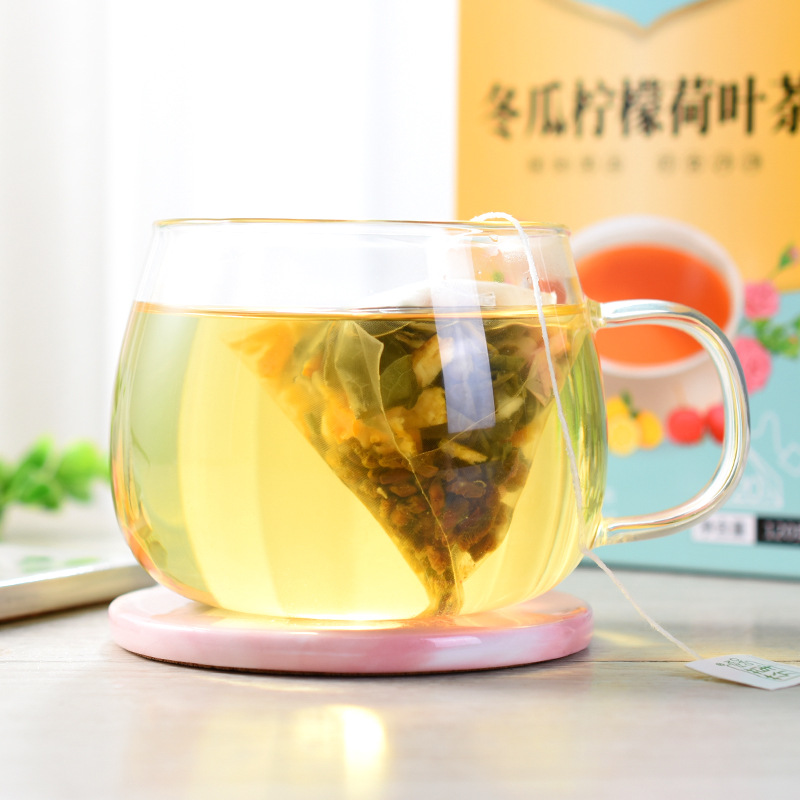 Lemon Hawthorn Lotus Leaf Tea He Ye Cha 120g 20 Pyramid Tea Bags Herbal Blend - Image 4